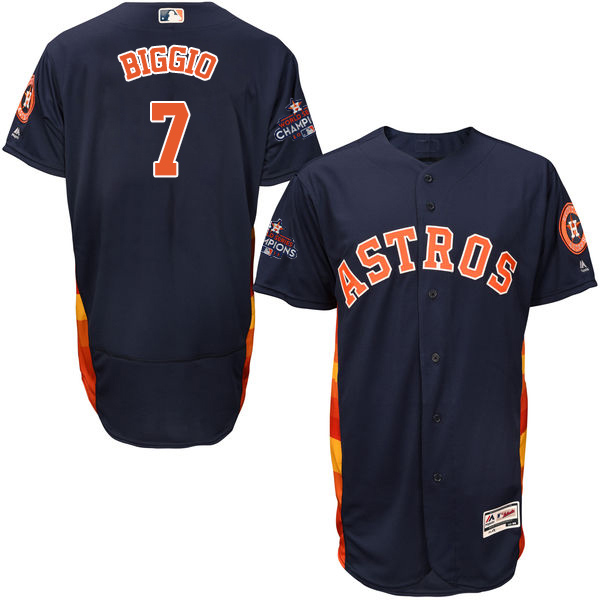 Astros #7 Craig Biggio Navy Blue Flexbase Authentic Collection World Series Champions Stitched MLB Jersey